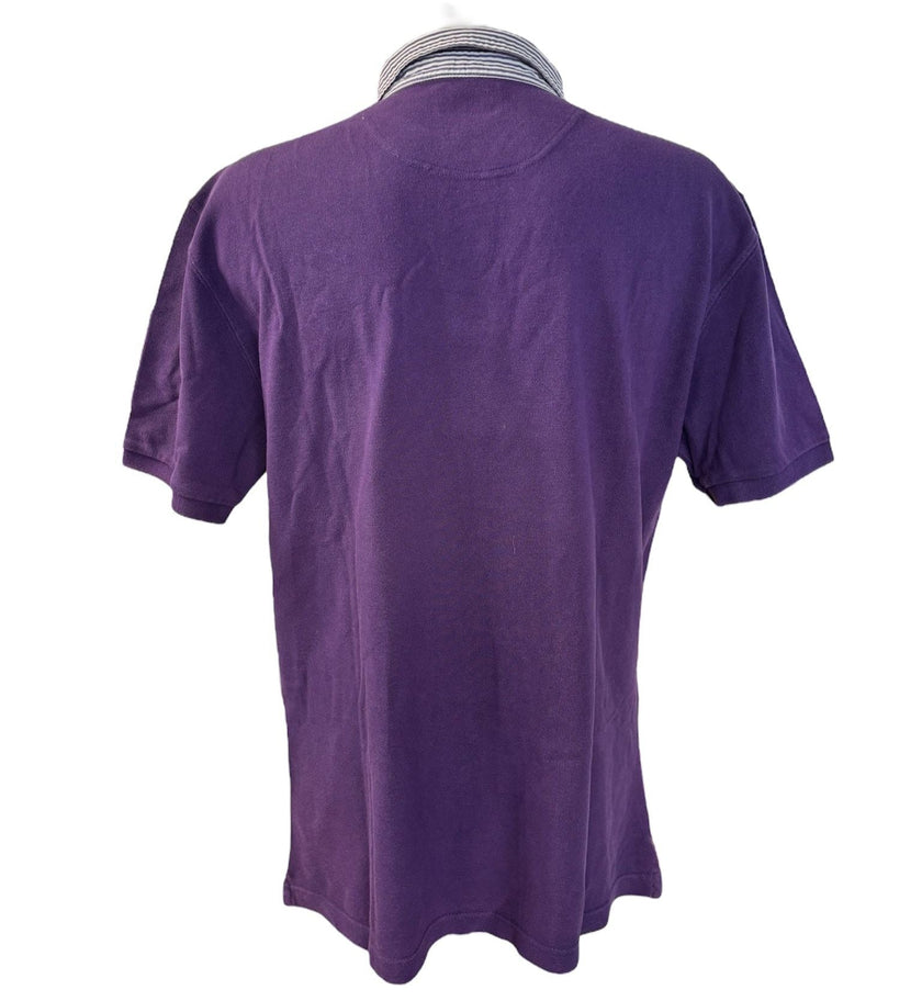 Polo con colletto a righe e logo LA MARTINA