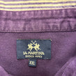 Polo con colletto a righe e logo LA MARTINA