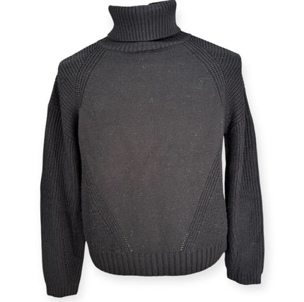 Maglia dolcevita con motivo intrecciato sulle maniche e con bordo e collo a costine