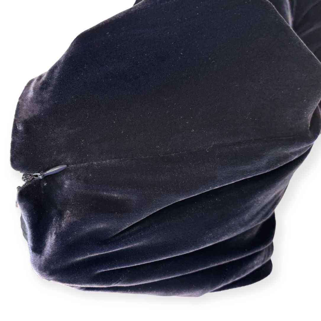 Gonna in velluto con balza al fondo