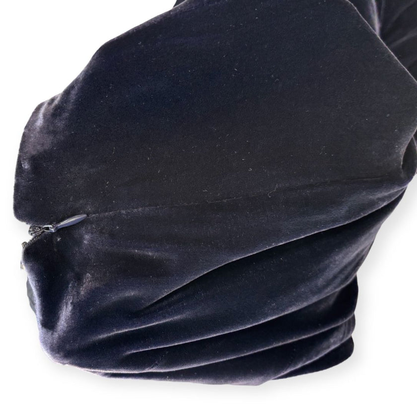 Gonna in velluto con balza al fondo