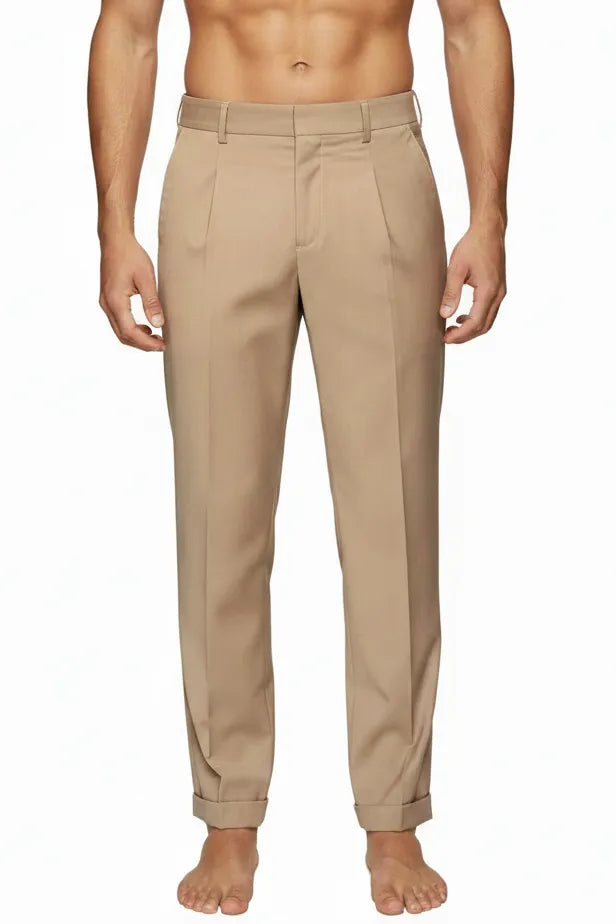 Pantalone con pence e risvolto
