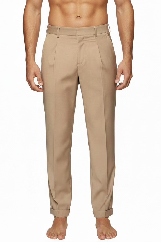 Pantalone con pence e risvolto