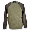 Maglione bicolore con girocollo e bordo a costine