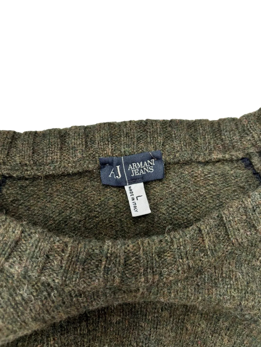 Maglione bicolore con girocollo e bordo a costine
