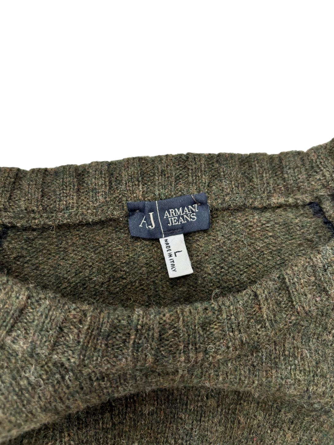 Maglione bicolore con girocollo e bordo a costine