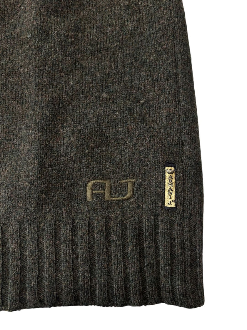 Maglione bicolore con girocollo e bordo a costine