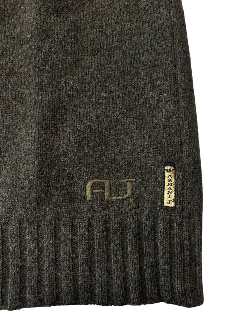 Maglione bicolore con girocollo e bordo a costine