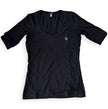 Maglia basic manica a 3/4 con scollo ampio e logo