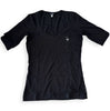 Maglia basic manica a 3/4 con scollo ampio e logo