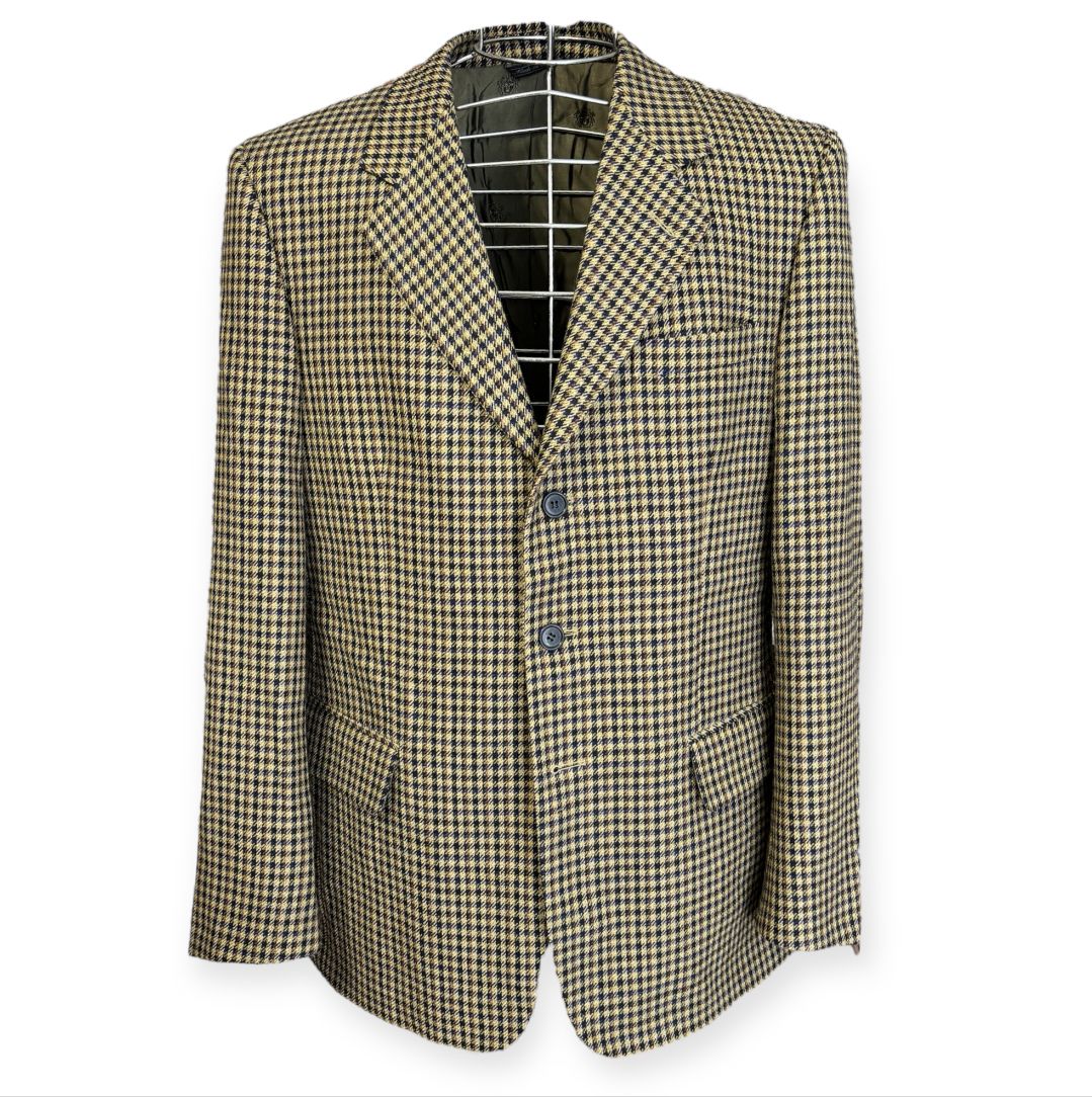 Giacca monopetto con due bottoni con fantasia a quadretti