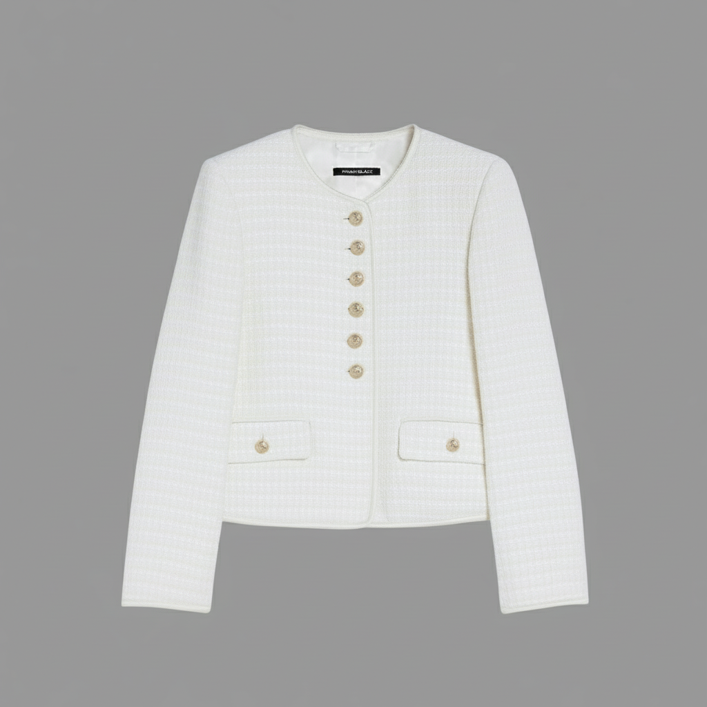 Giacca bon chic con bottone gioiello