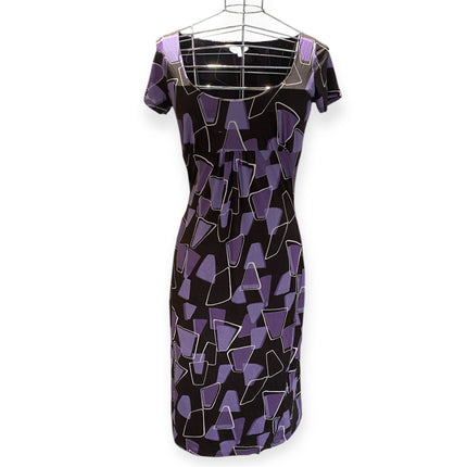 Abito midi con fantasia geometrica a mezze maniche