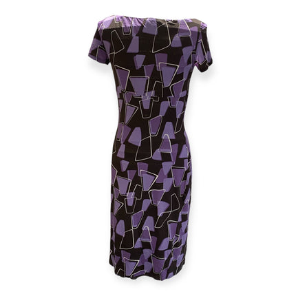 Abito midi con fantasia geometrica a mezze maniche