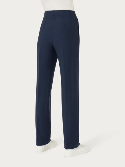 Pantalone dritto  a vita alta con risvolto