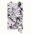 Top in raso stampato a macro fiori grafici PENNYBLACK