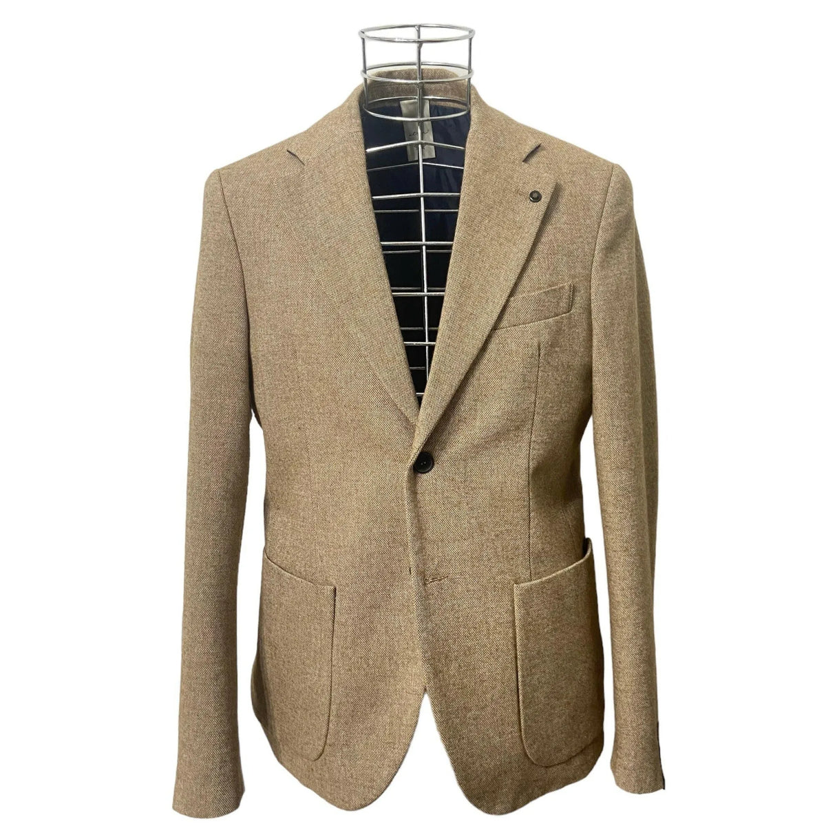 Giacca 1344F FOCA 2 Bottoni con Rever Classico ALTATENSIONE, Cammello — vista frontale | WEMAX