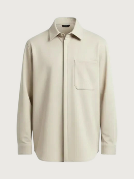 Giacca in felpa con collo camicia Alessandrini panna da uomo - Collezione Autunno - Wemax.it