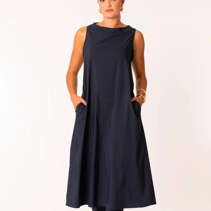 Abito Midi Giromanica con Tasche a Filo MORE