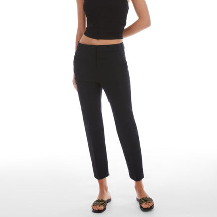 Pantalone sartoriale in raso di cotone stretch