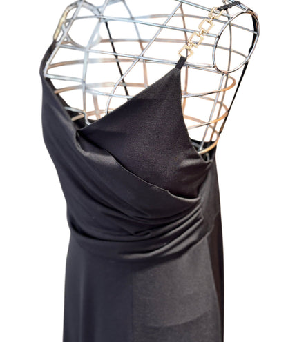 Abito Lungo con Spalline Gioiello