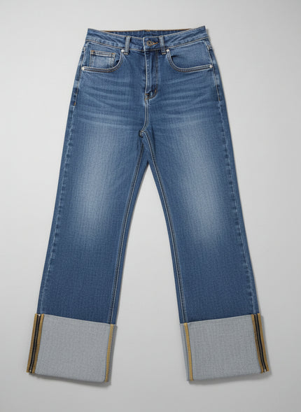 JEANS 550139 CON RISVOLTO AMPIO