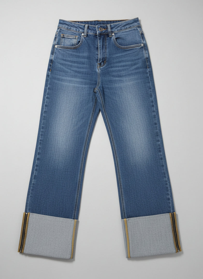 JEANS 550139 CON RISVOLTO AMPIO