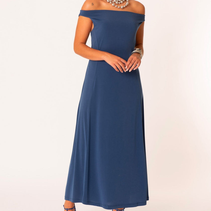 Abito Lungo Basic con Scolloabarca MORE