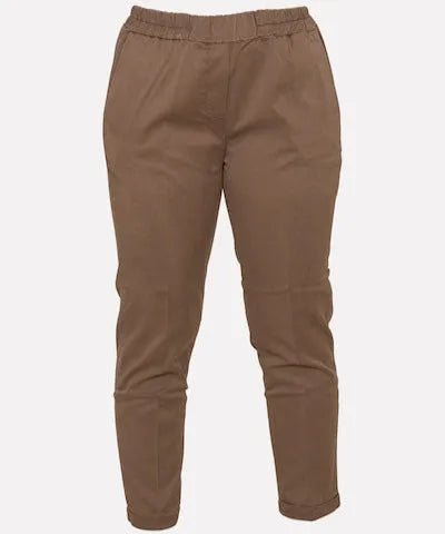 Pantalone con Elastico in Vita e Risvolto MORE