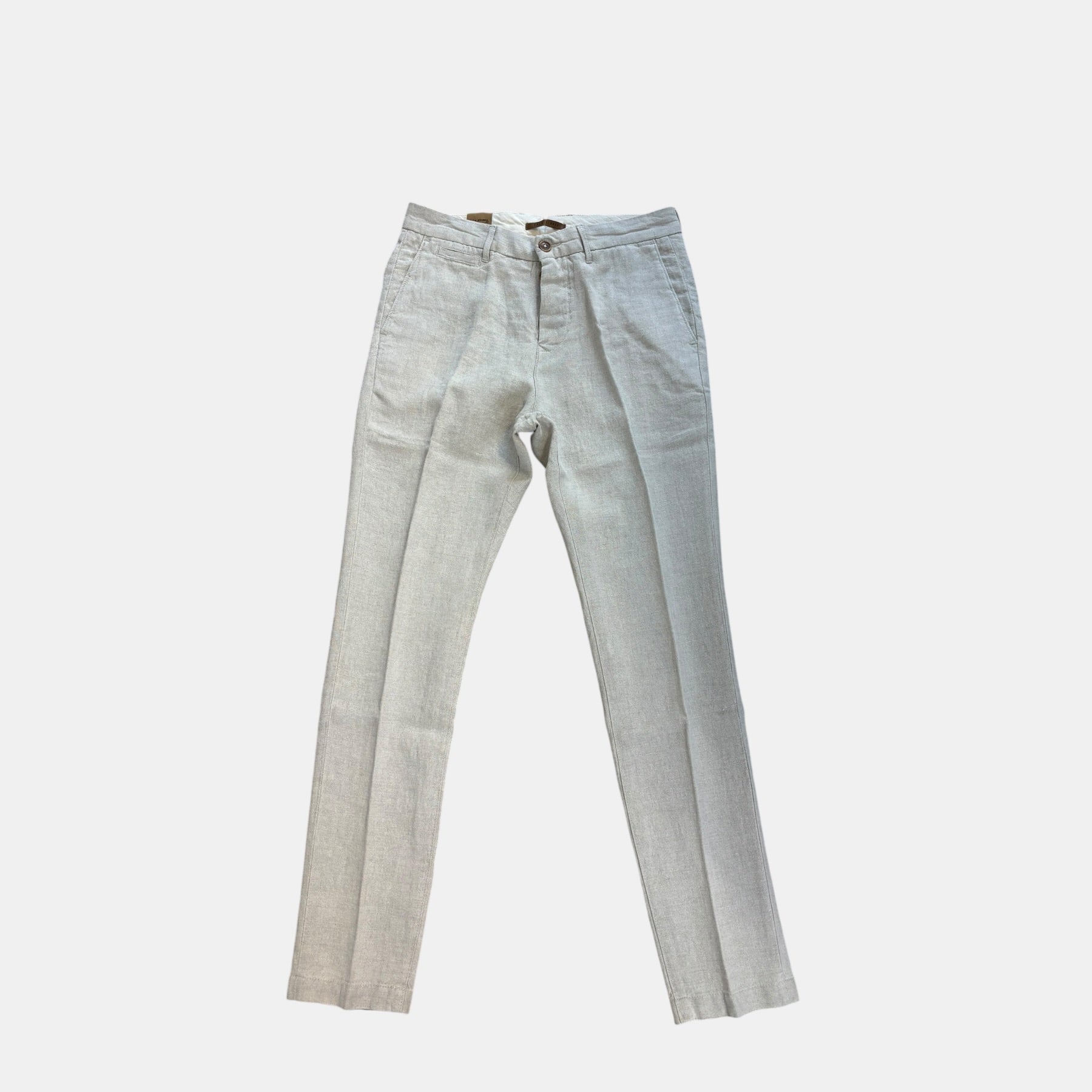 PANTALONE IN LINO CON FANTASIA FIAMMATA