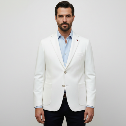 Giacca GI01 slim 2bottoni con tasca a toppa e rever classico