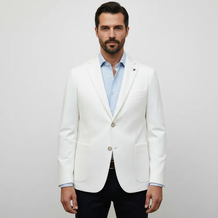 Giacca GI01 slim 2bottoni con tasca a toppa e rever classico