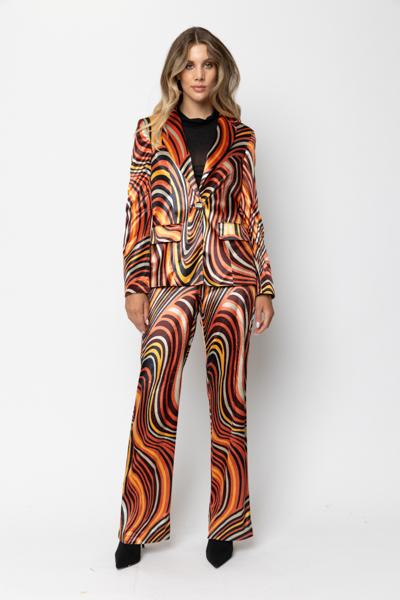 Giacca monopetto con fantasia multicolore