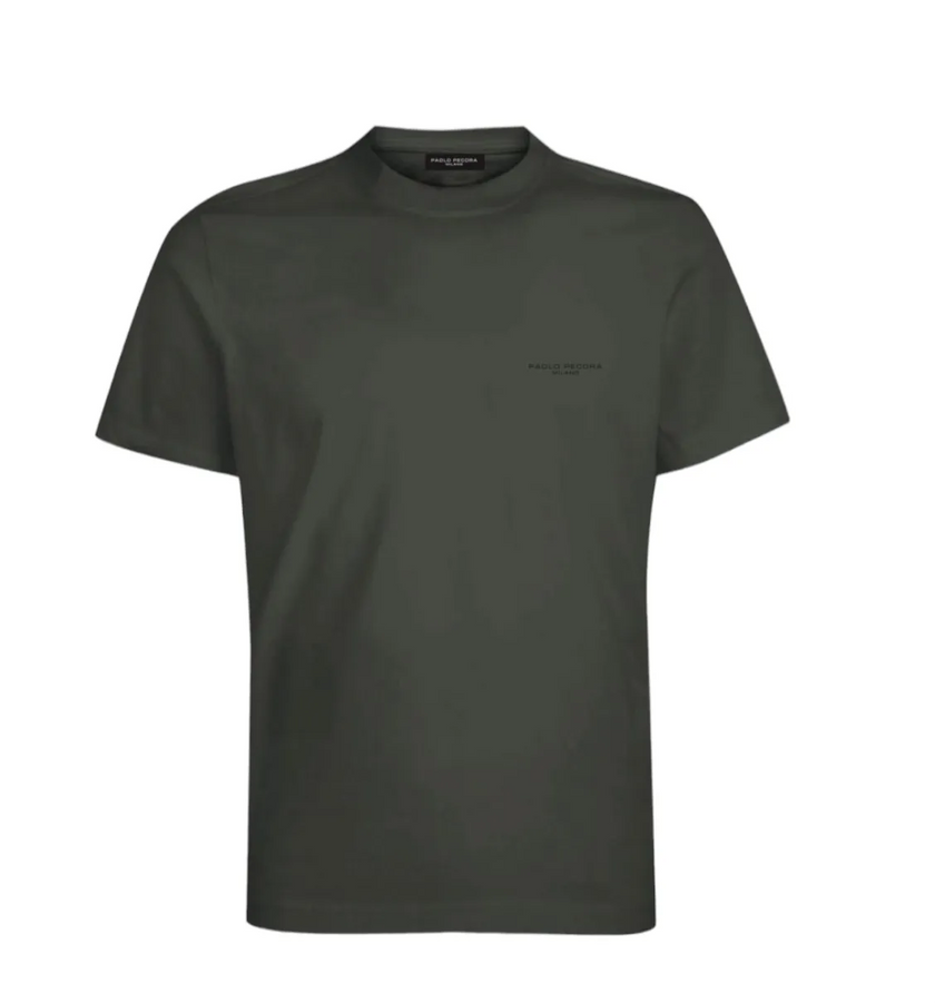 T-Shirt giro collo fit regolare con logo PAOLO PECORA