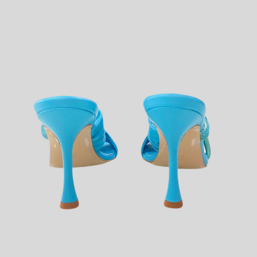 Sandalo in pelle con fascia con strass GIANMARCO F.