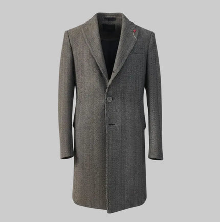 Cappotto CP05TPV250 Uomo Monopetto Tessuto Spigato Rever a Lancia