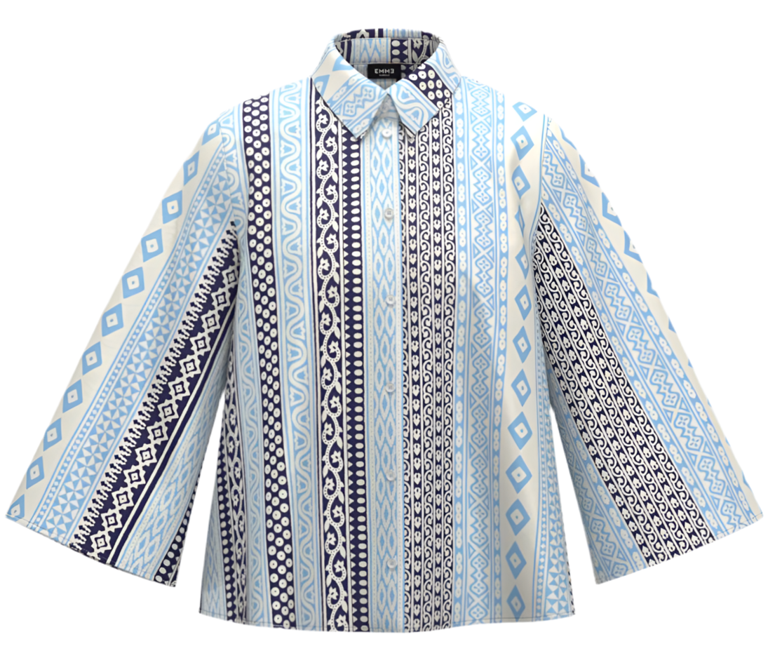 Camicia Fantasia Geometrica con Manica 3/4 Svasata EMME MARELLA