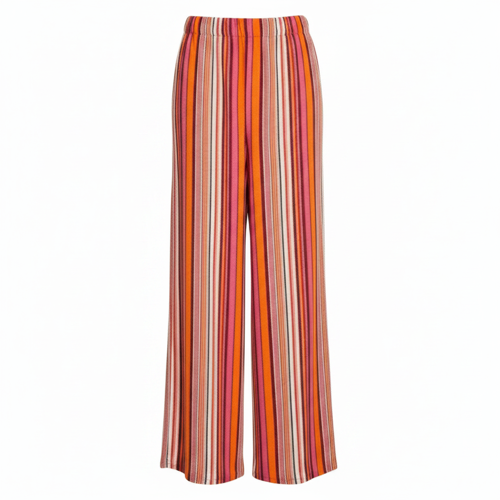 Pantalone Lungo Rigato Multicolor con Elastico