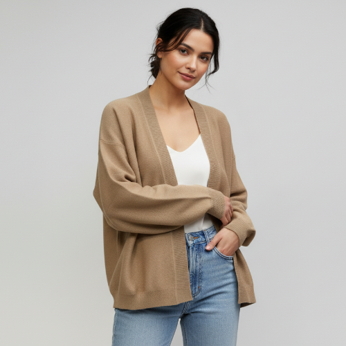 Cardigan aperto con maniche a palloncino