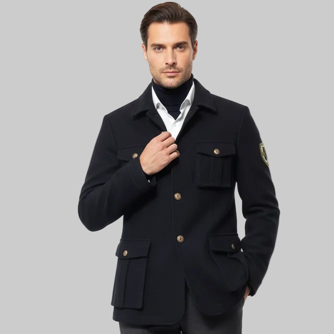 Giacca GI08TPL0156 Sariana in Lana Rasata Blu