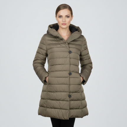 PIUMINO 1571 CON COLLO SCIALLATO E CAPPUCCIO