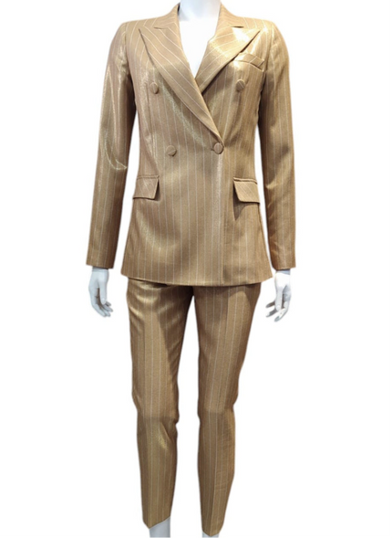 Pantalone Alto in Vita a Sigaretta Gessato