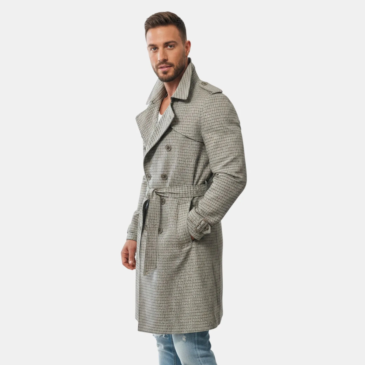 Trench  Doppio in Tessuto Spalmato 20 CAPPOTTI 20 CAPPELLI — vista retro/laterale | WEMAX