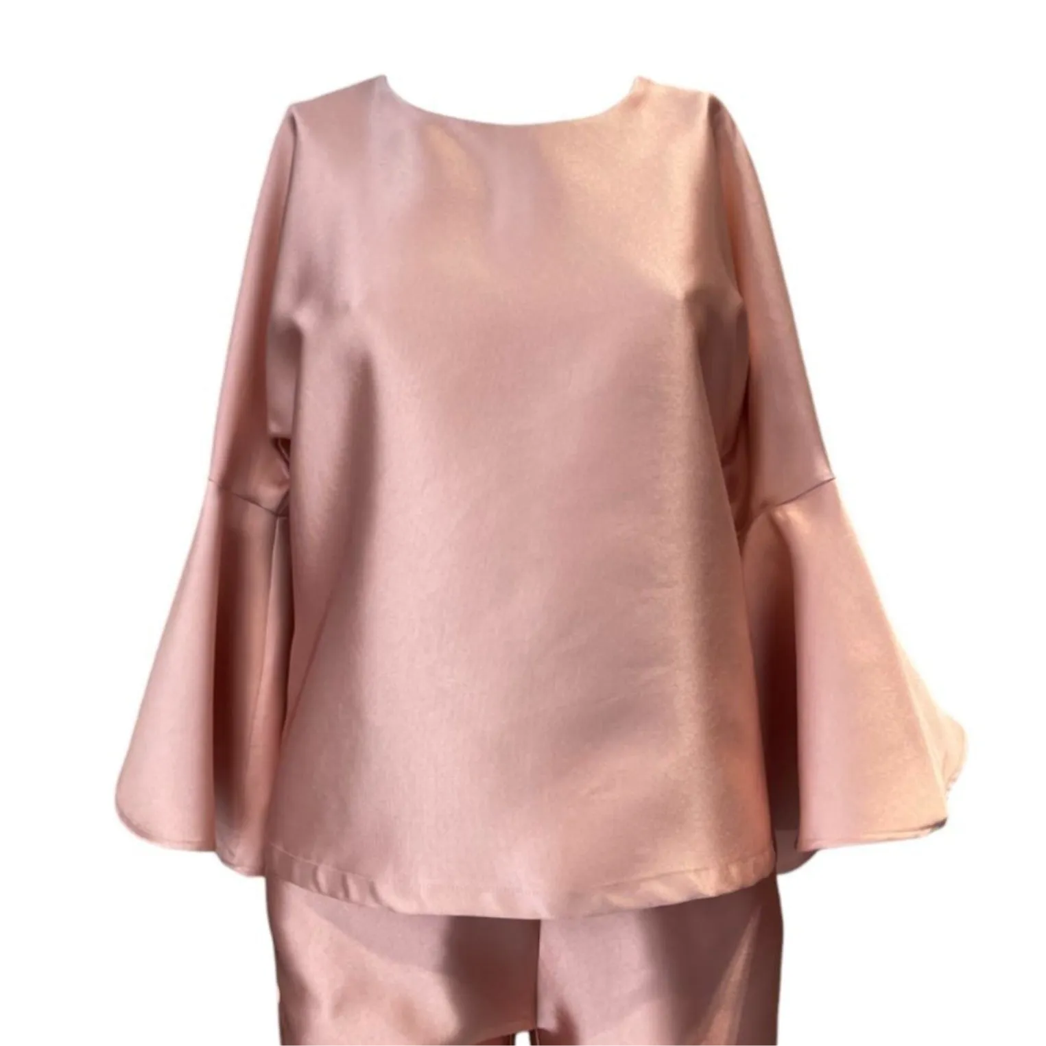 Blusa in raso con maniche voilant MAESTA
