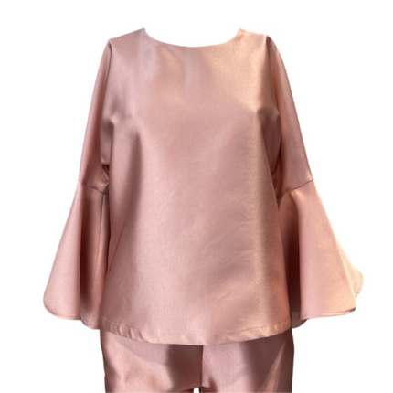 Blusa in raso con maniche voilant MAESTA