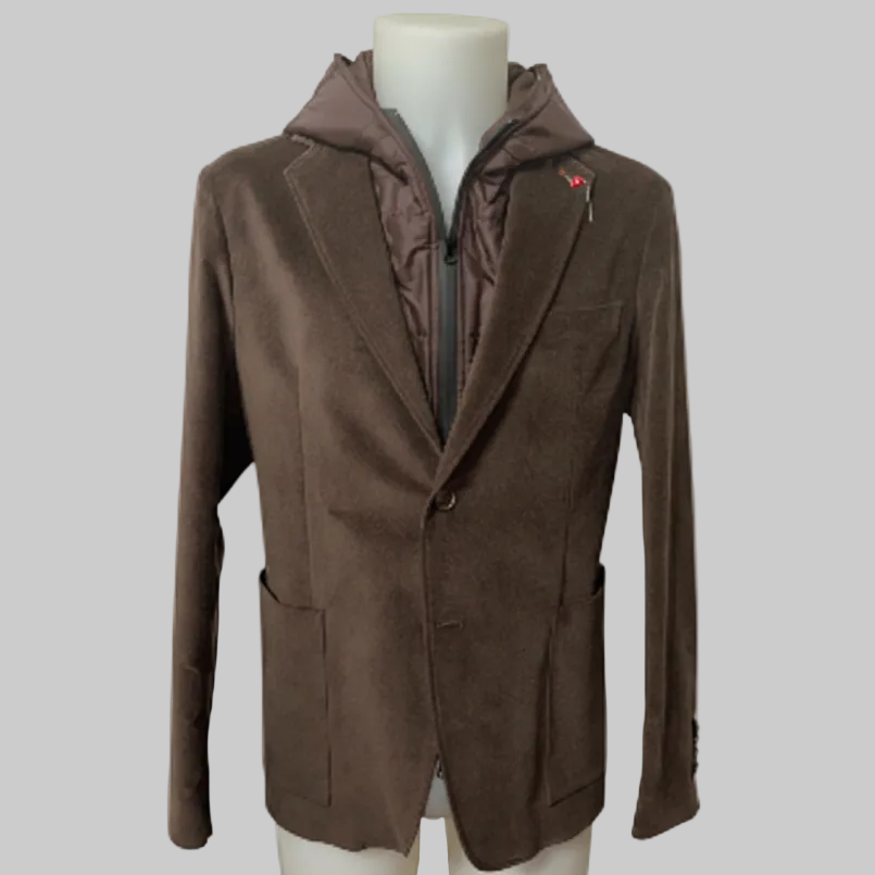 Giacca GI55 Monopetto 2bottoni Cappuccio e Pettorina Staccabile