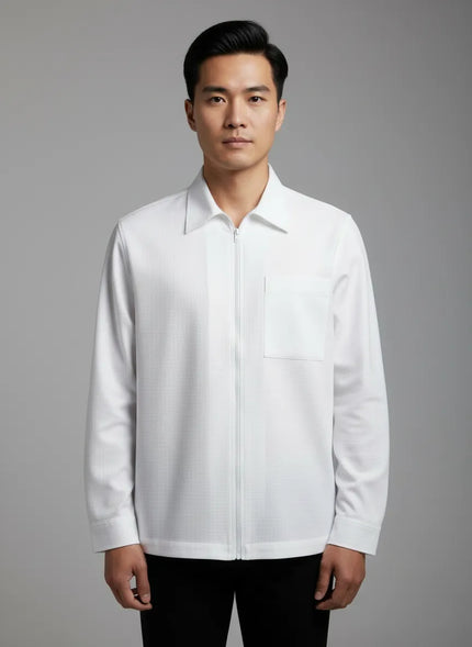 CAMICIA 3377 Allarme FIT RELAXED CON ZIP ALTATENSIONE — vista retro/laterale | WEMAX