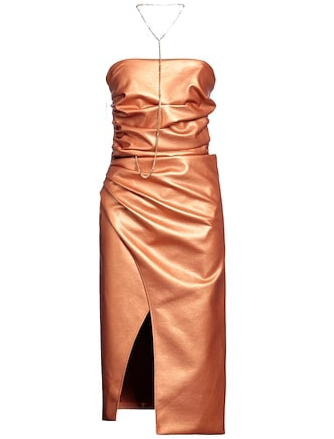 Abito a fascia in pelle drappeggiata FELEPPA