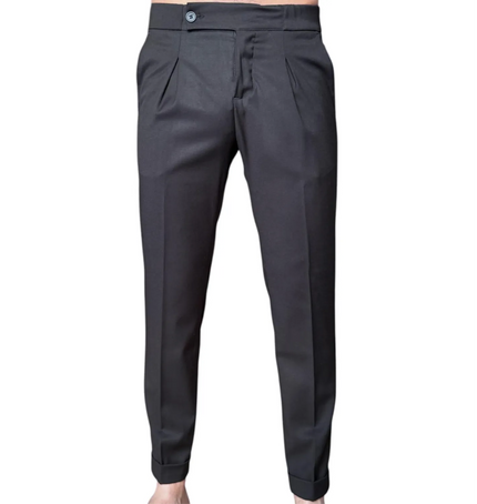 Pantalone con risvolto ed elastico in vita ELIO SANTINI