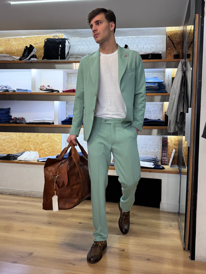 Abito GI2507 2bottoni tasche a top, pantalone vestibilità regolare